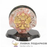 УК / Визитница настольная с гербом «Круг», креноид (10 х 10 х 09 см.) 117_848 