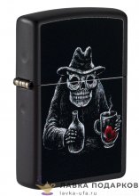 Zippo / Зажигалка 49254 «Бар череп» 56 х 36 х 12 мм. цвет черный матовый  
