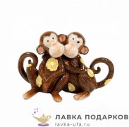 Фигурка года «Обезьянка - пара в розах» 14 х 09 см. коричневый KEN_77910 