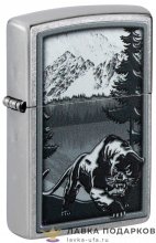 Zippo / Зажигалка «Горный лев» 56 х 36 х 12 мм. хром матовый 48381 