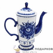 Гжель / Кофейник «Анечка» 650 мл. 22 х 21 х 10 см авт. Бармина А.Н. 