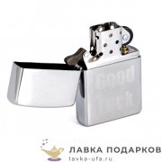 Zippo / Зажигалка 200 «Удачи» 56 х 36 х 12 мм. хром матовый 