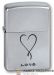 Zippo / Зажигалка 205 «Love» 56 х 36 х 12 мм. цвет хром полированный