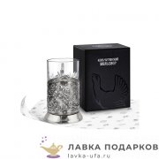 КМН / Подстаканник Кольчугино «Мишки в лесу» со стаканом (хрусталь), никель, Триумф 