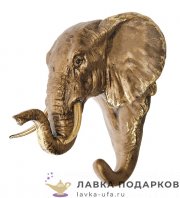 Скульптурная вешалка «Слон - голова» 20 см. цвет БРОНЗА БФ_147		 