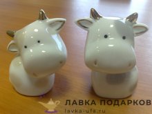 HB-Ф / Набор для специй «Бычок», фарфор, высота 8 см. B1549A 