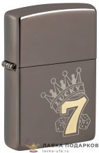 Zippo / Зажигалка бензиновая  Zippo 48913 «Счастливчик 7» цв. черный глянец 