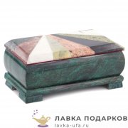 Камень / Шкатулка с зеркалом «Мозаика» 19 х 10 х 08 см. змеевик 0278 