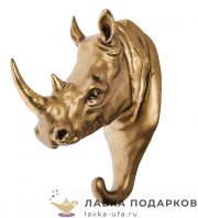 Скульптурная вешалка «Носорог - голова» 20 см. цвет БРОНЗА БФ_136		 