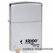 Zippo / Зажигалка «Следы с лого Zippo» 56 х 36 х 12 мм. хром полированный 205 Footprints 