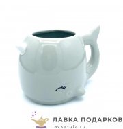 Кружка чайная - дизайн «Кит» 450 мл. цв. голубой 4357 