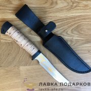 Златоуст / Нож охотничий «Вепрь - 2» сталь 95 х 18, рукоять береста + текстолит, позолота 