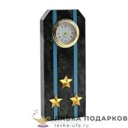 УК / Настольные часы «Погон полковник ВВС ВДВ ВКС» 6х15см змеевик ведомственные 1316606ос 