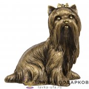 Скульптура «Йорк с бантиком» 20 х 19 х 14 см. БРОНЗА МК_1041 