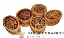 НП / Берестяная шкатулочка «Круглая» 06 х 04 см.  
