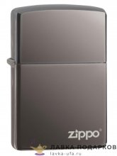 Zippo / Зажигалка 150_ZL «Классика с лого Zippo» 56 х 36 х 12 мм. черный глянец 