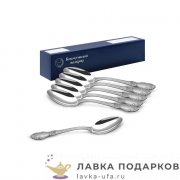 КМ / Ложка столовая «Роза» 18 см. посеребренная с чернением (6 шт) 