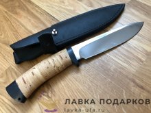 Златоуст / Нож охотничий «Артыбаш», сталь 95 х 18, рукоять береста + текстолит, ст. гравировка 