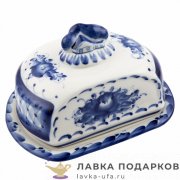 Гжель / Масленка «Хуторок» 11 х 18 х 14 см авт. Родин Е.И. 