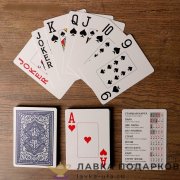 Карты игральные «Poker Lewis» 54 л. (атлас) Джамбо индекс, рубашка синяя 372.2763 