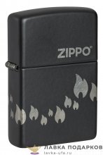 Zippo / Зажигалка 48980 «Классика пламя ZIPPO» 56 х 36 х 12 мм. черный матовый 
