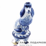 Гжель / Фигурка года «Пудель на пьедеститале» 20 х 08 х 08 см. см. авт. Симонов С.М. 