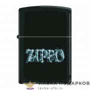 Zippo / Зажигалка 218 «Курение с лого Zippo» 56 х 36 х 12 мм. цвет черный матовый 