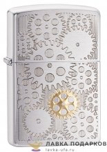Zippo / Зажигалка 29907 «Двигатель» 56 х 36 х 12 мм. цвет хром матовый 