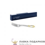 КМ / Вилка столовая «Роза» 20 см. посеребренная с позолотой (1 шт)  
