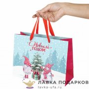 ПК / Пакет подарочный Сказка «Новый год Арт», картон (4 цвета асс.), 20х11х27 см (S) 592117 