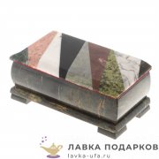 Камень / Шкатулка с зеркалом «Мозаика» 19 х 10 х 08 см. змеевик 4630 