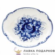 Гжель / Сухарница «Майская» 02 х 13 х 09 см. авт. Селиверстова Г.И. 