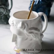 Креативная чайная кружка «Давид» 550 мл. керамика, цв. белый 8211 