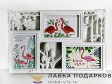 Арт - НН / Мульти-рамка на 3 фото «Тюльпаны» 39 х 25 см. белая JK_11 