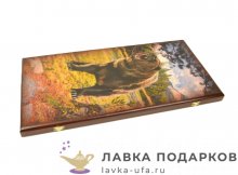 НИ / Набор 2в1 Нарды Шашки «Хозяин тайги Медведь» 60х30см из фанеры яркие 