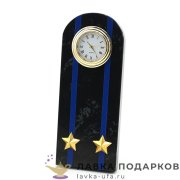 УК / Настольные часы «Погон подполковник СК ВС» 6х15см змеевик ведомственные сувенирные 6629мс 