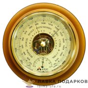 Утес / Барометр «Открытый механизм» шкала 127 мм. золото, корпус 18 х 18 см. СН_17 