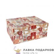 УП / Коробка подарочная «Новогодняя» прямоугольная малая №1 Б 19х13х7.5см M10-108 