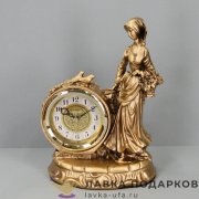 LR / Скульптурные часы «Цветочница» В14х27х19 см полистоун бронза 506 
