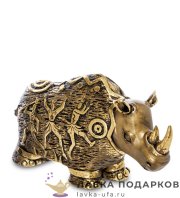Скульптура «Носорог с символами» 27 х 16 х 10 см. БРОНЗА БФ_36 