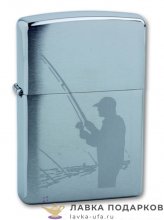 Zippo / Зажигалка 200 «Рыбак» 56 х 36 х 12 мм. хром матовый 