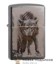 Zippo / Зажигалка 49073 «Волк» 56 х 36 х 12 мм. черный глянец 