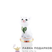 БФ / Статуэтка «Котенок на пьедестале» Башкирский фарфор 9см сувенир фигурка 