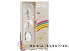 DODO / Ложка детская для кормления «Мишка» 12 см. серебрение + чернение 