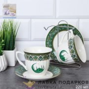 ПС / Набор чайных пар «Муслим» 250 мл 4 предмета фарфор на подставке ZSV02-4M 