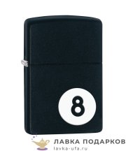 Zippo / Зажигалка 28432 «В круге 8» 56 х 36 х 12 мм. цвет черный матовый 