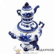 Гжель / Фигурка «Самовар» 19 х 14 х 12 см. авт. Азарова Л.П.  