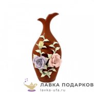 Ваза керамическая «Лепнина» 26 см, коричневый 