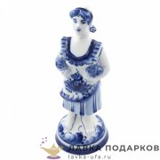 Гжель / Статуэтка Гжель «Птичница» 19х08 см — авт. Московский В.Д. 