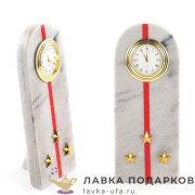 УК / Настольные часы «Погон старший лейтенант МВД» 6х15см мрамор ведомственные 3179 